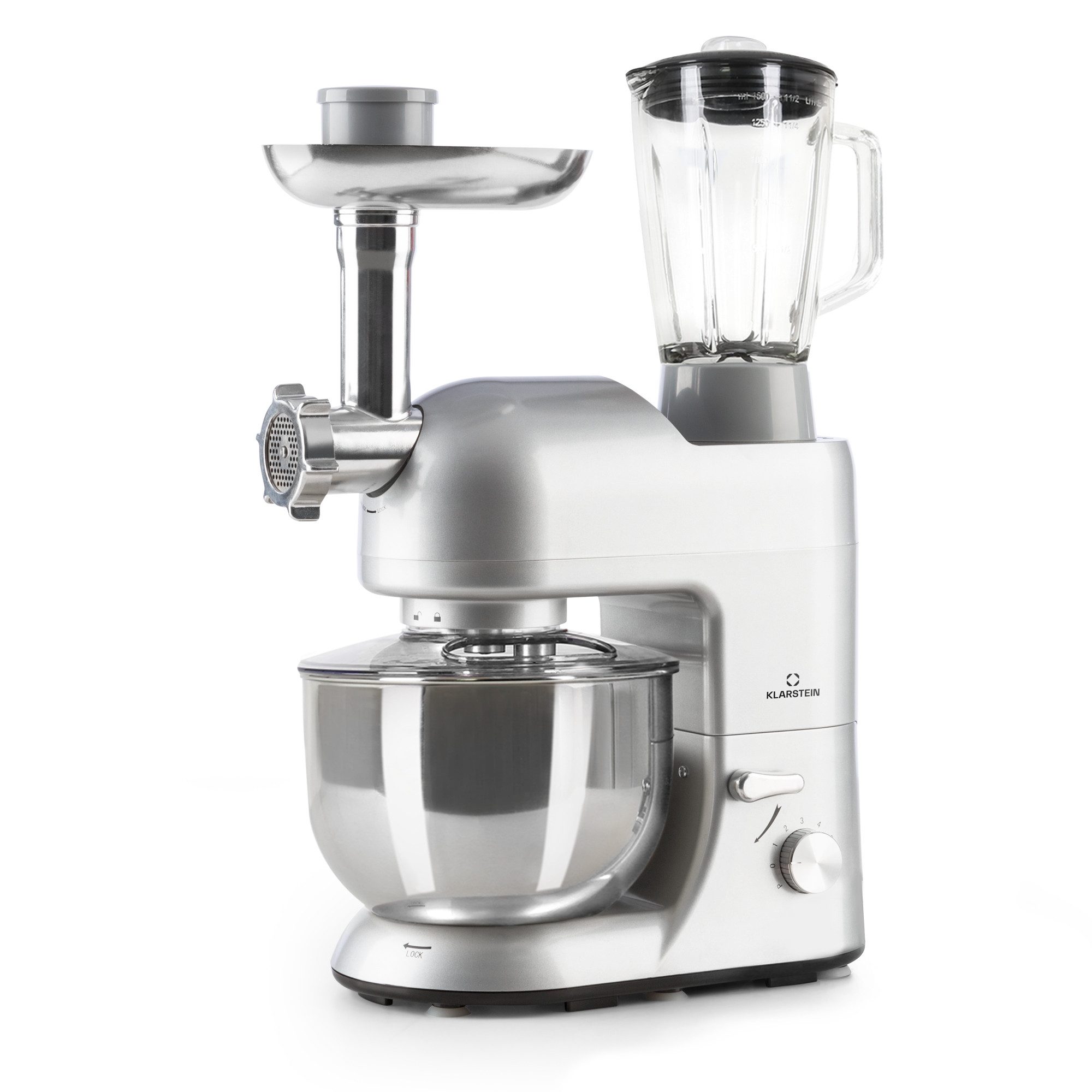 Klarstein Küchenmaschine mit Kochfunktion, 1800 W, 5.2 l Schüssel, Knetmaschine Teigmaschine Teigknetmaschine Rührmaschine Fleischwolf