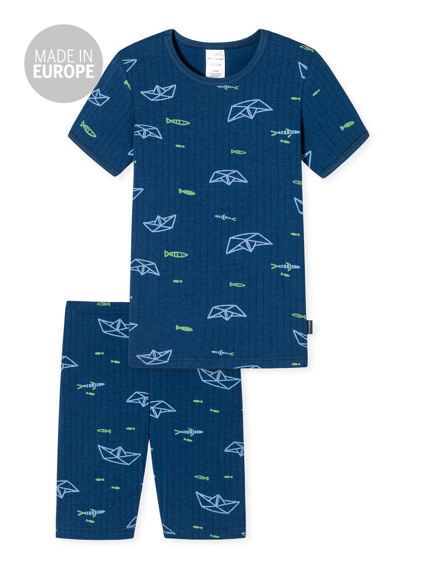 Schiesser Shorty Lavendel - Baumwolle Pyjama Größe 116