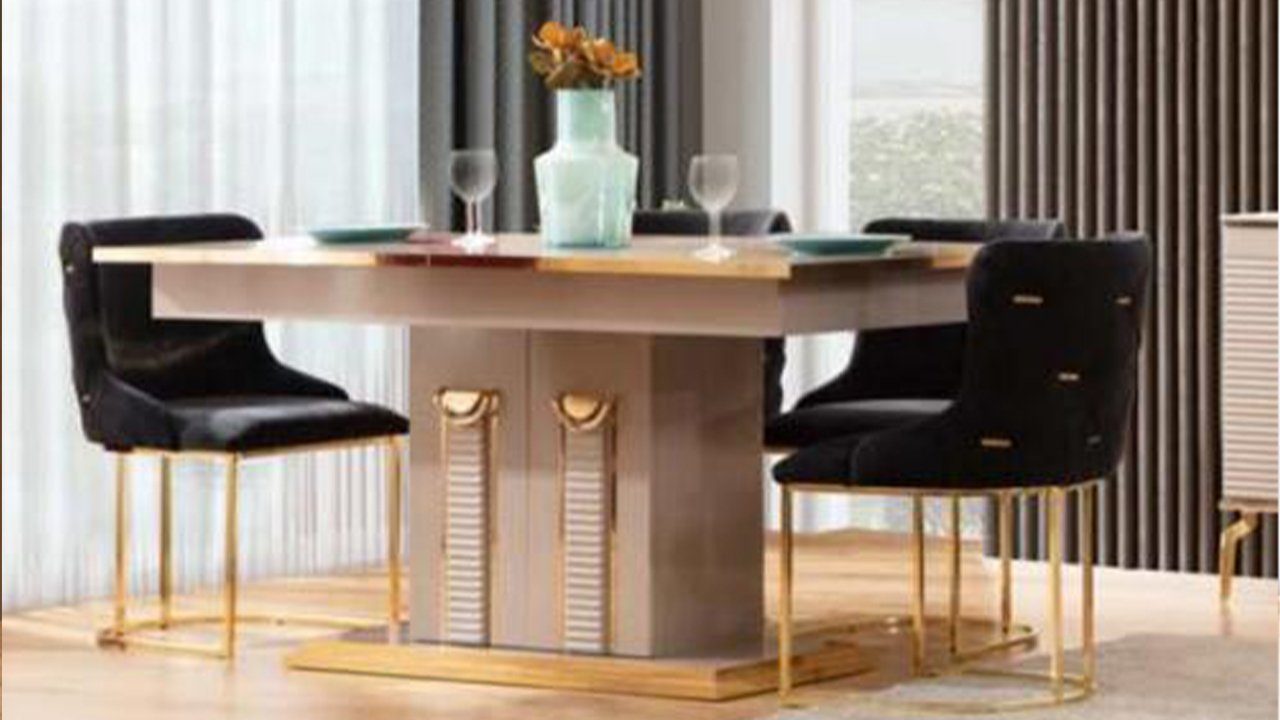 Essgruppe Möbel Luxus Stühle Essgruppe 4x Europe Sideboard Esszimmer Esstisch Made JVmoebel In Beige Neu,