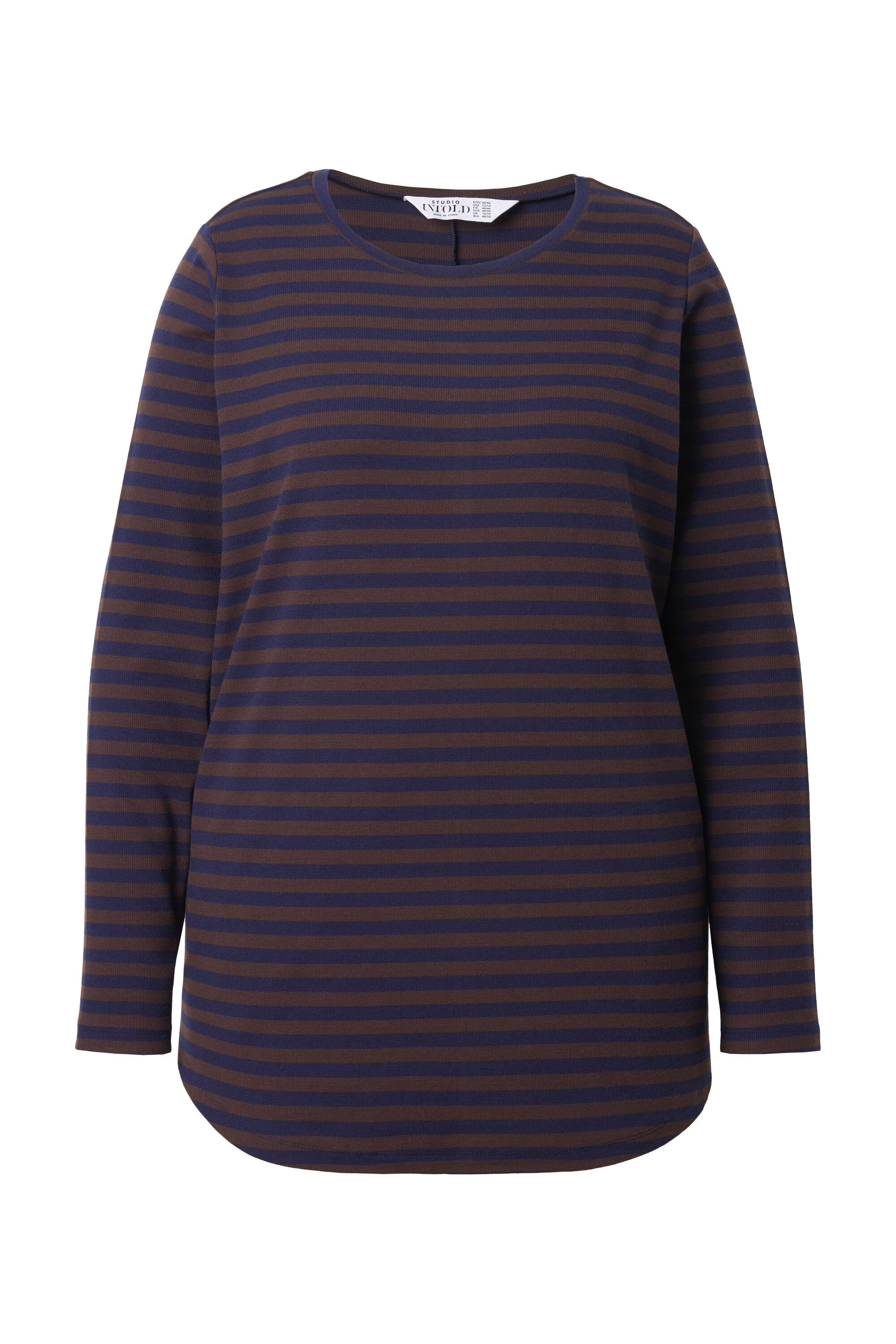 Studio Untold T-Shirt Ringelshirt Wide Shape Rippjersey Langarm günstig online kaufen