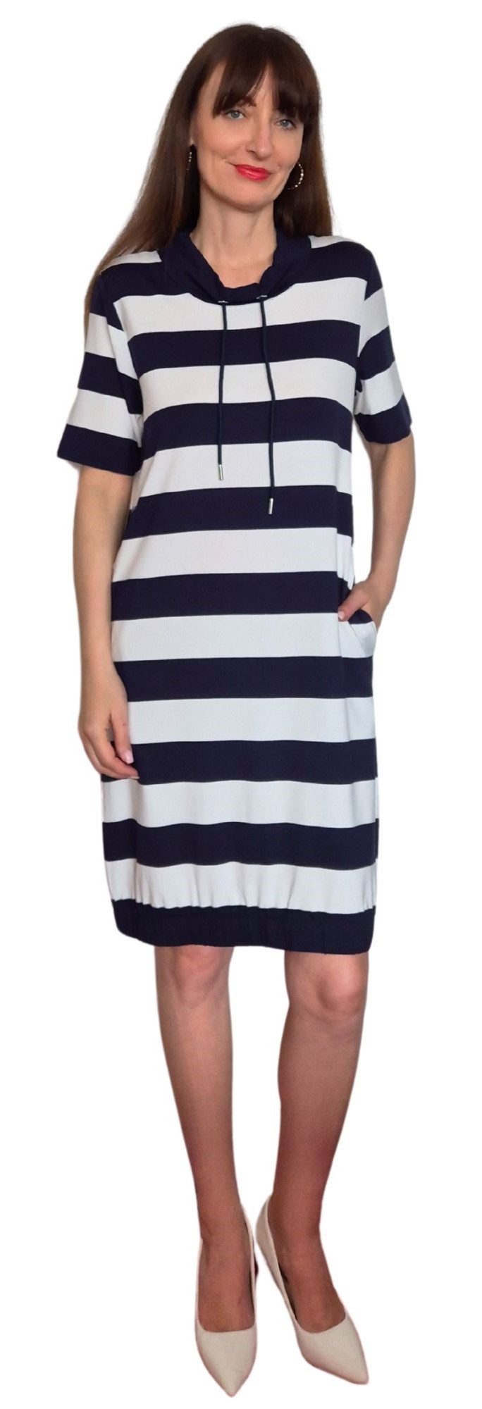 Estefania for woman Shirtkleid 191-5201, gestreift und mit Stehbund