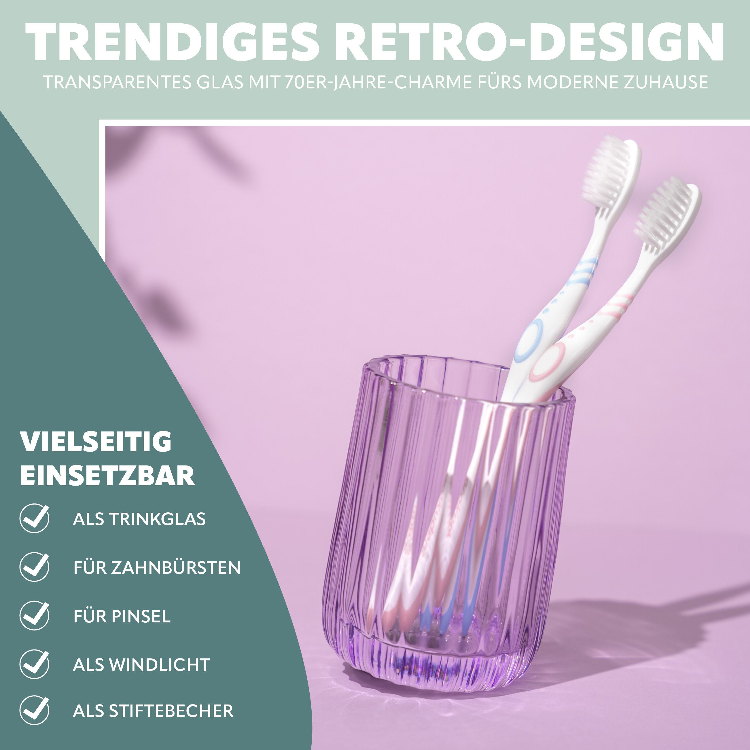 bremermann Zahnputzbecher Zahnputzbecher aus Glas, Zahnbürstenhalter, Zahnp günstig online kaufen