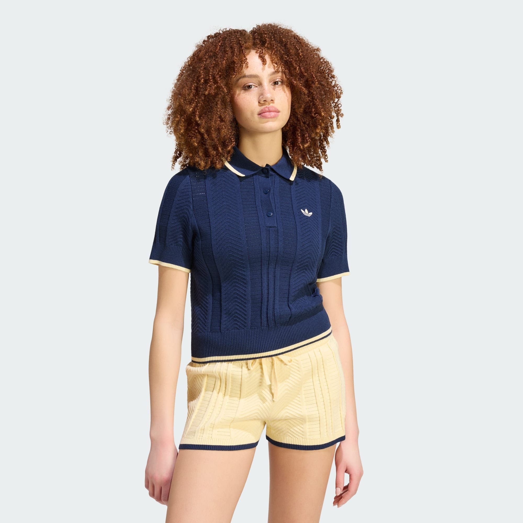 adidas Originals Poloshirt CALI POLOSHIRT, ZOPFMUSTER (1-tlg)