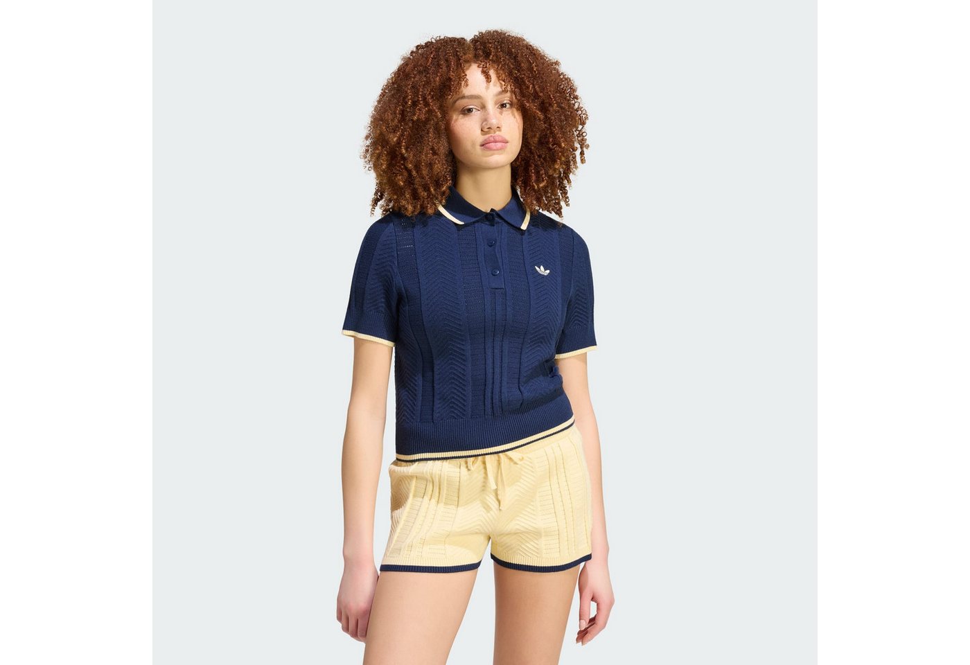 adidas Originals Poloshirt CALI POLOSHIRT, ZOPFMUSTER (1-tlg)