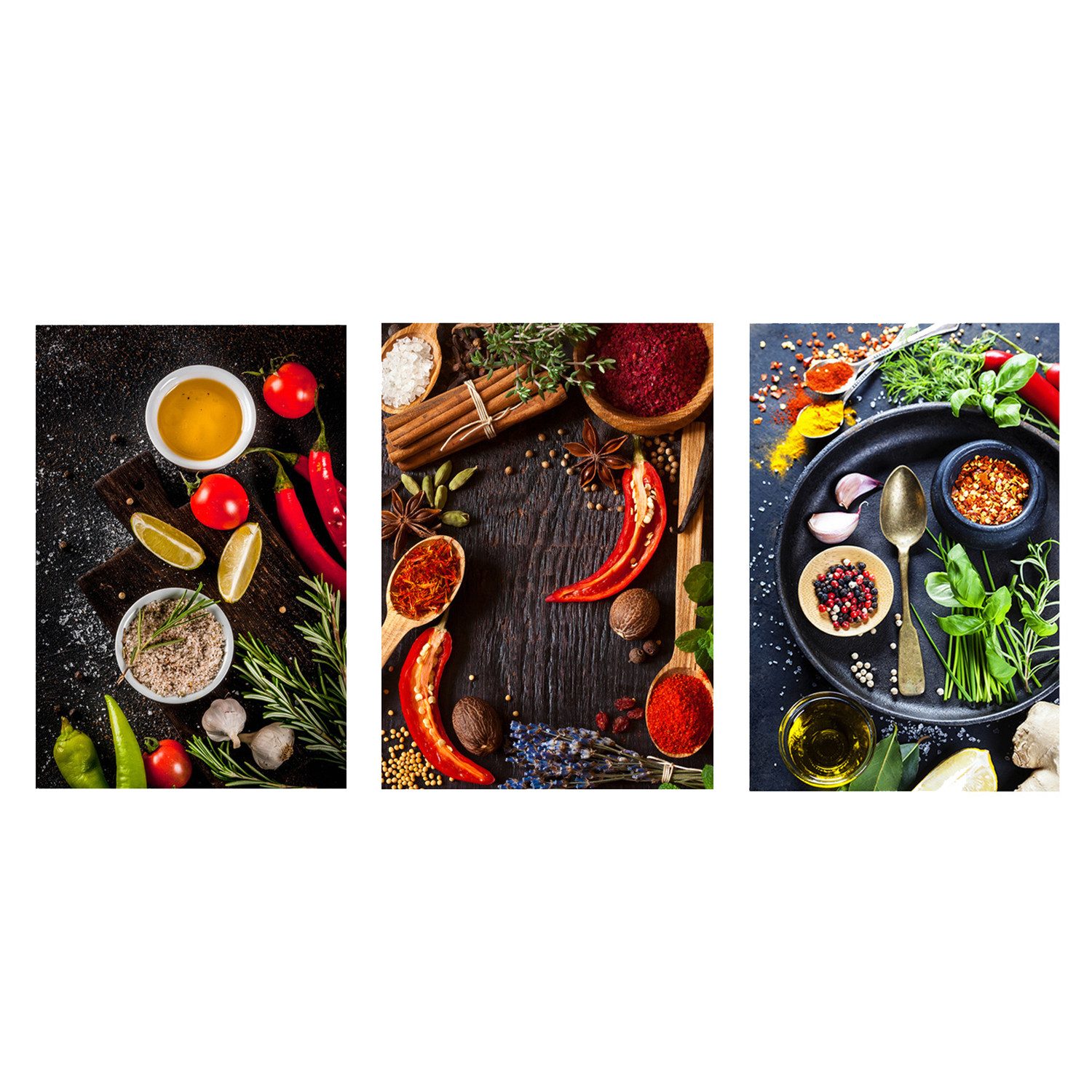 RWEUOQ Wandbild 3-st Löffel, Chili und günstig online kaufen