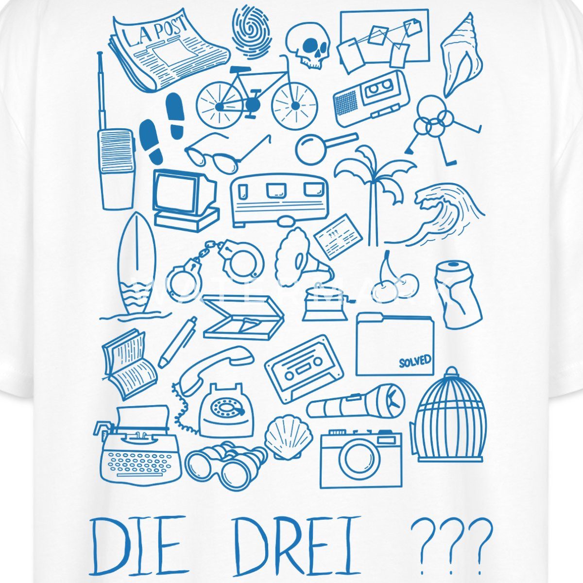 Spreadshirt T-Shirt Die Drei Fragezeichen Vierte Detektivin Ermittler-Set Oversize Unisex (1-tlg)