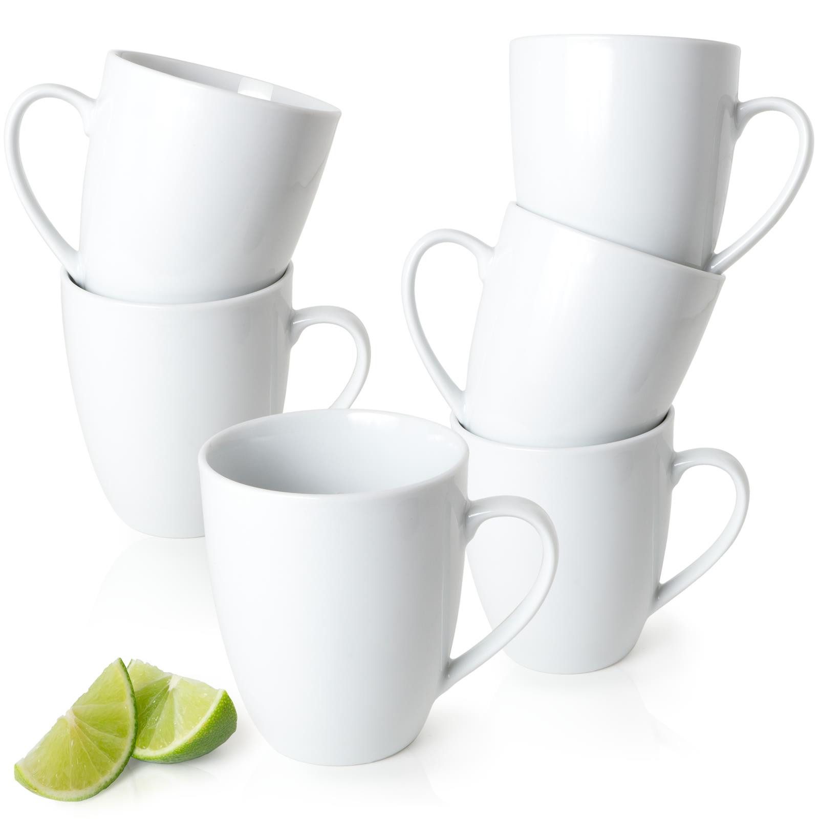 Moritz & Moritz Tafelservice BASIC Kaffeetassen Set (6-tlg), 6 Personen, Porzellan, für 6 Personen - spülmaschinen- und mikrowellengeeignet