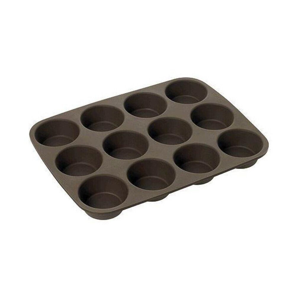 Lurch Muffinform American Muffins Form 33x25 cm Flexi-Form braun, American Muffins Form, 33,50cm, Platin-Silikon, braun