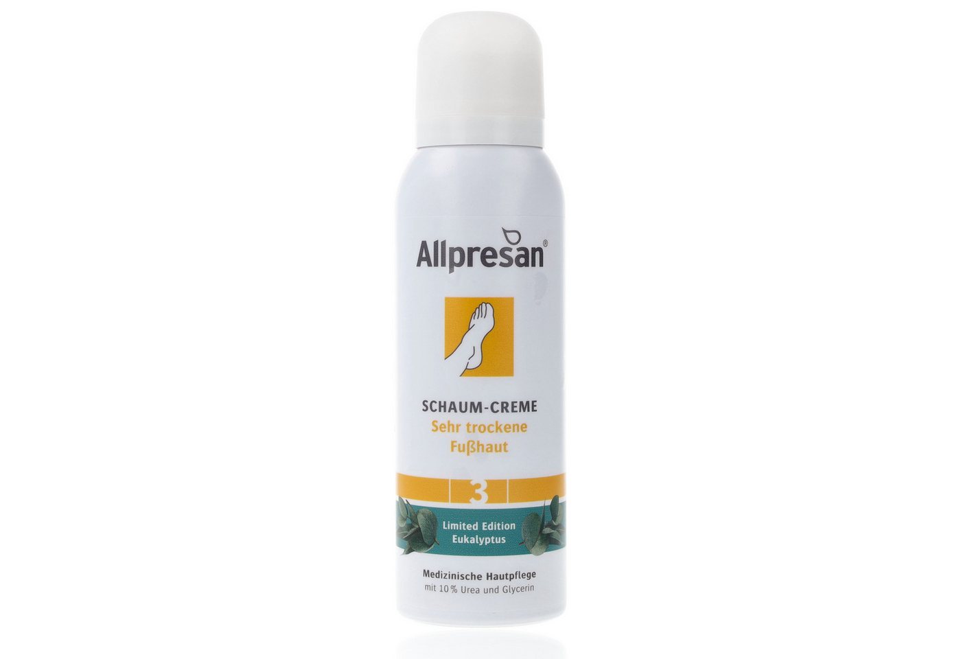 Allpresan Fußschaum Allpresan Fuß spezial Schaum-Creme Nr. 3 Winter Edt. Eukalyptus 125ml Limitierte Edition mit Eukalyptus-Extrakt, 1-tlg., Medizinische Fußpflege mit biomimetischen (hautverwandten) Lipiden