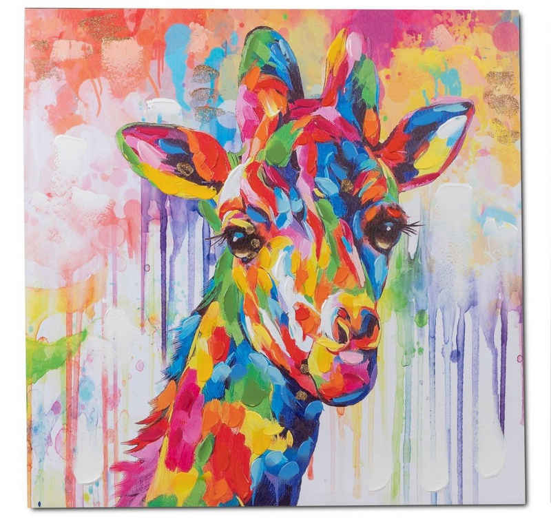 formano Leinwandbild Colors, Giraffe, Mehrfarbig B:60cm H:60cm Leinwand