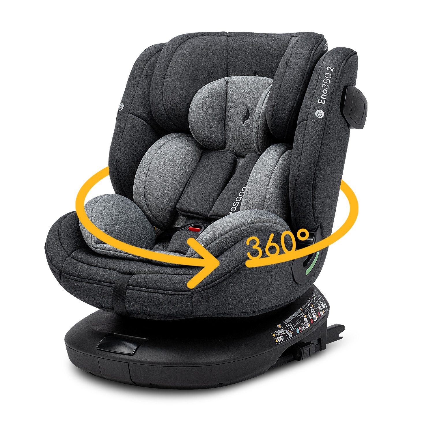 Osann Autokindersitz Eno360, ab: Geburt, bis: 12 Jahre, ab: 40 cm, bis: 150 cm, sicherer 360°Kindersitz: reboard bis 4 Jahre, verwendbar von 40-150 cm