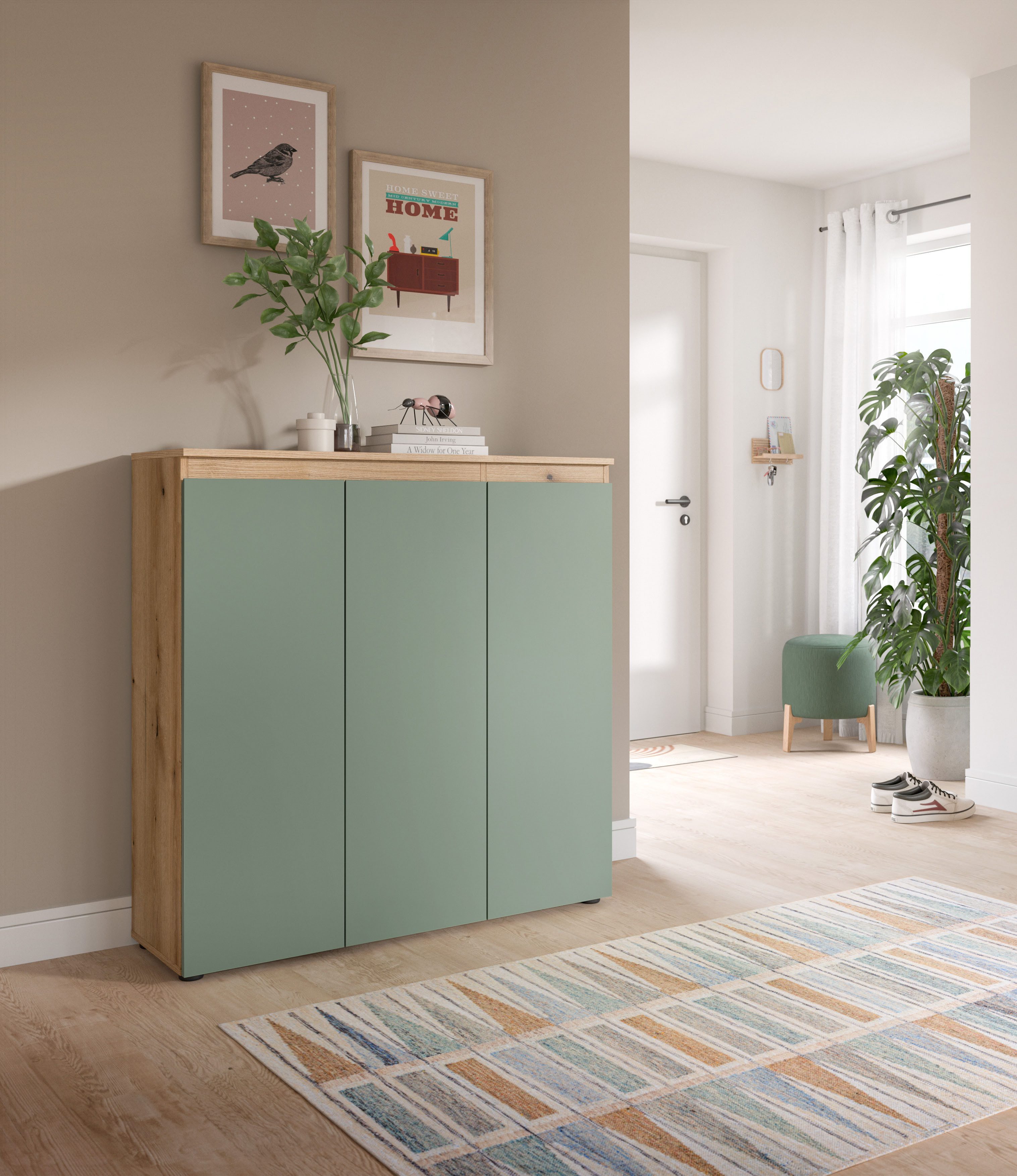 Home affaire Mehrzweckschrank CIPELA, 105x111 cm, viel Stauraum, variable Einlegeböden, universal (1-St., in vielen verschiedenen Trendfarben verfügbar) Schuhsc – Bild 2 von 5