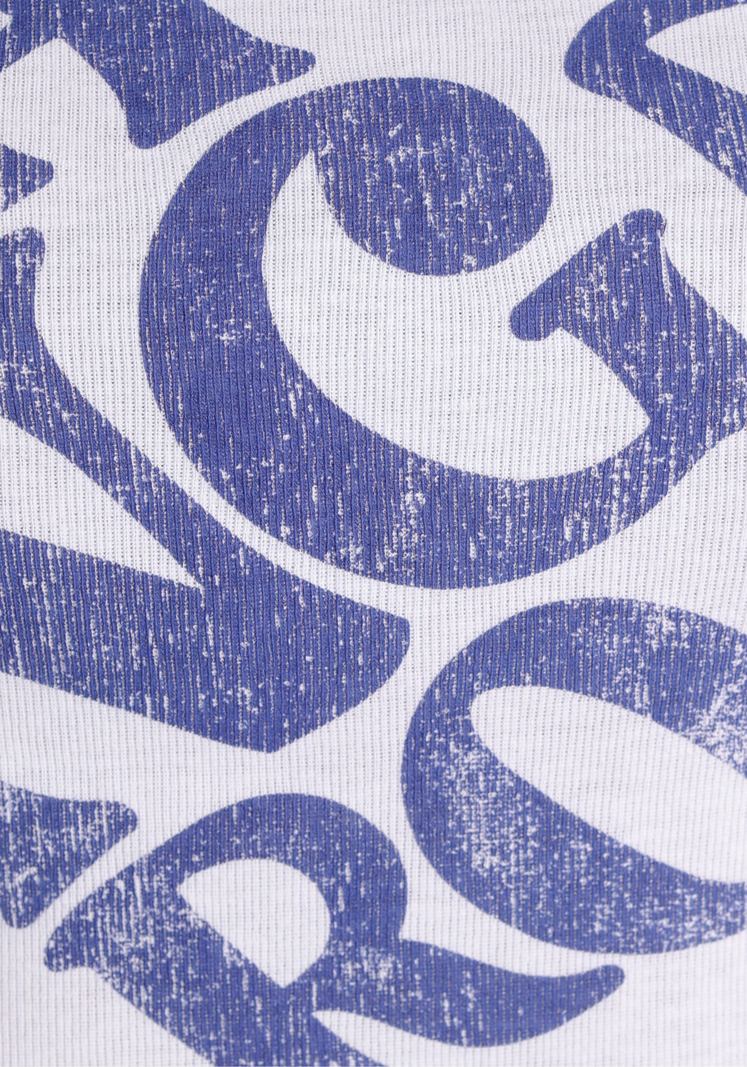 KangaROOS Print-Shirt mit herzlichem Retro-Logoprint NEUE weiß-blau - KOLLEKTION
