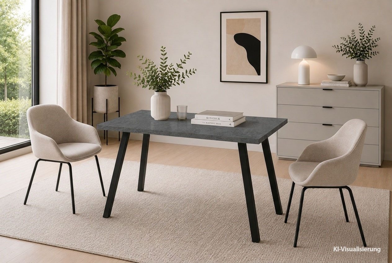Mäusbacher Bistrotisch Big Bistro Metall, Eckige Platte, BHT 120x75x70 cm
