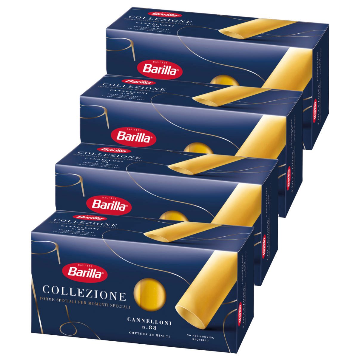 Barilla Nudeln, Barilla Cannelloni La Collezione Pasta aus Hartweizen 250g 4er Pack