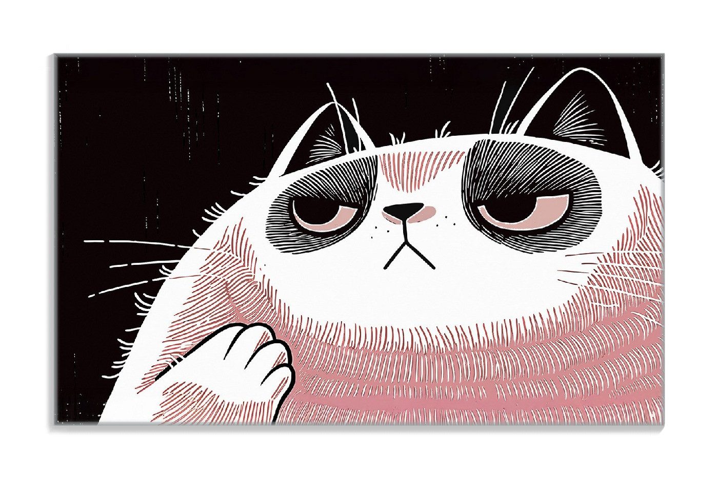 Wallario Frühstücksbrett Schmollende Katze, ESG-Sicherheitsglas, (inkl. rutschfester Gummifüße 4mm, 1-St), 14x23cm