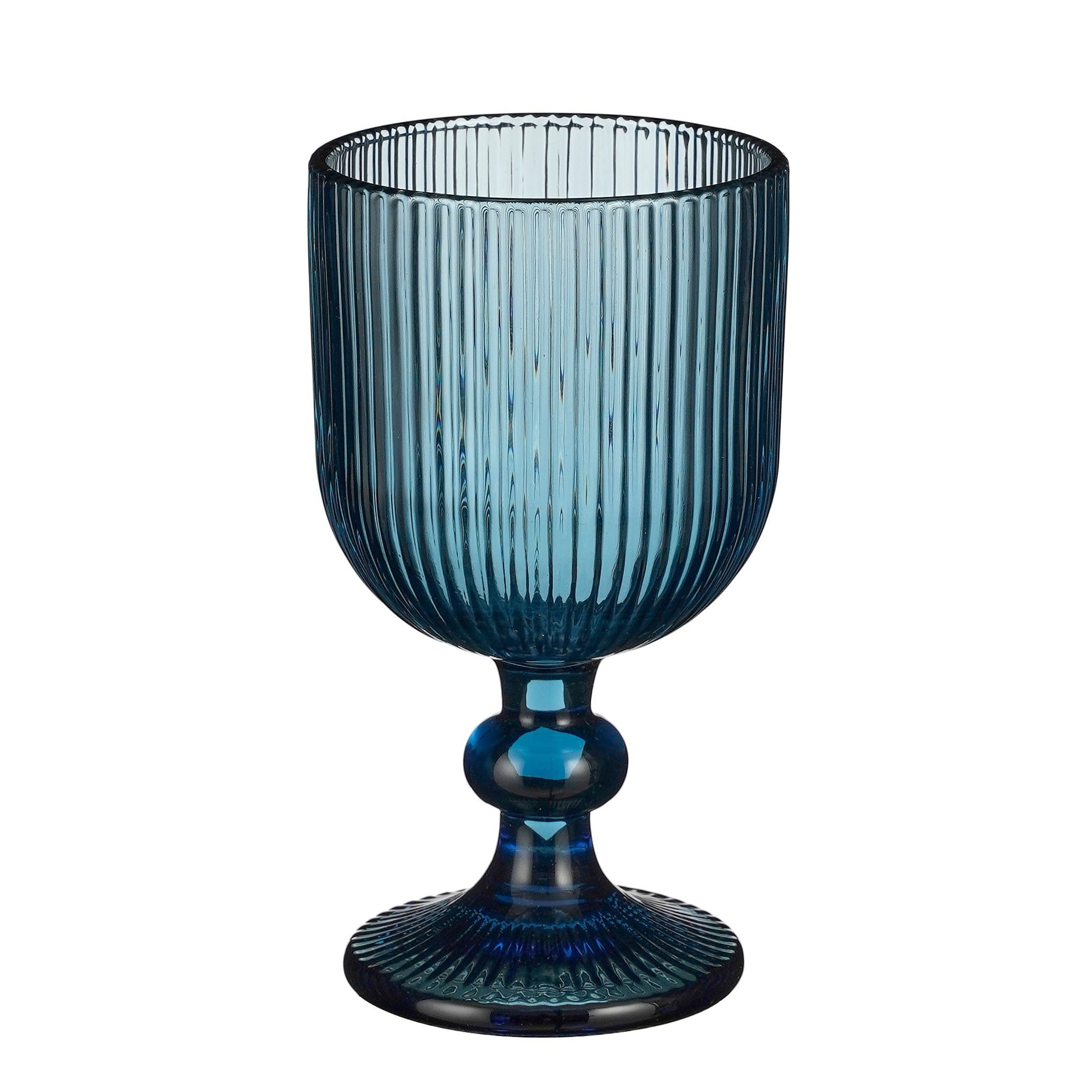 Mica Decorations Weinglas Merlot Wine Glass - Set of 6 - 250 ml - Glass - Blue, Glas