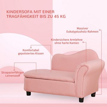 HOMCOM Sessel Chaiselongue für Kinder mit Stauraum (Kindercouch, 1-St., Kindersofa), für Kinder 3-5 Jahre