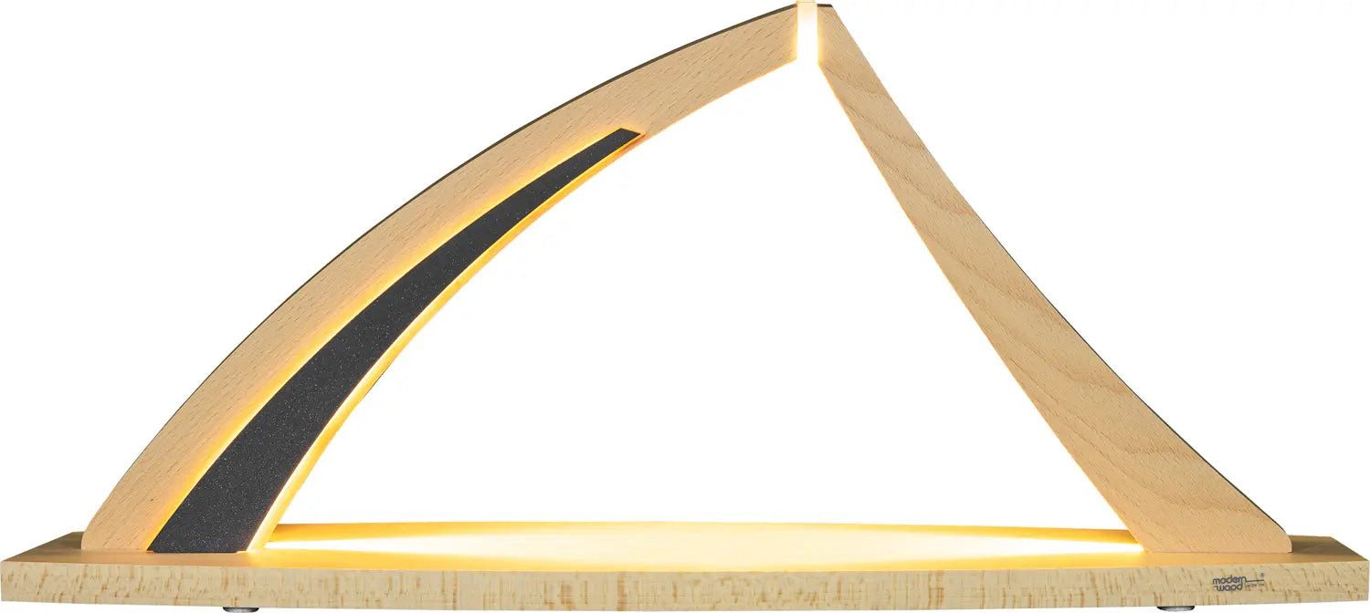 Tietze Erzgebirgsdesign LED Schwibbogen modern wood Bogen NEW LINE unbestückt natur, 56,5x25x9,5 cm (BxHxT)
