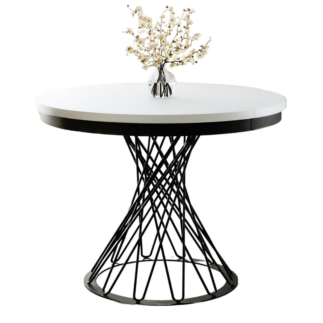 Compleo Esstisch Küchentisch, Runder Esszimmertisch 100-140, Metallbeine LU günstig online kaufen