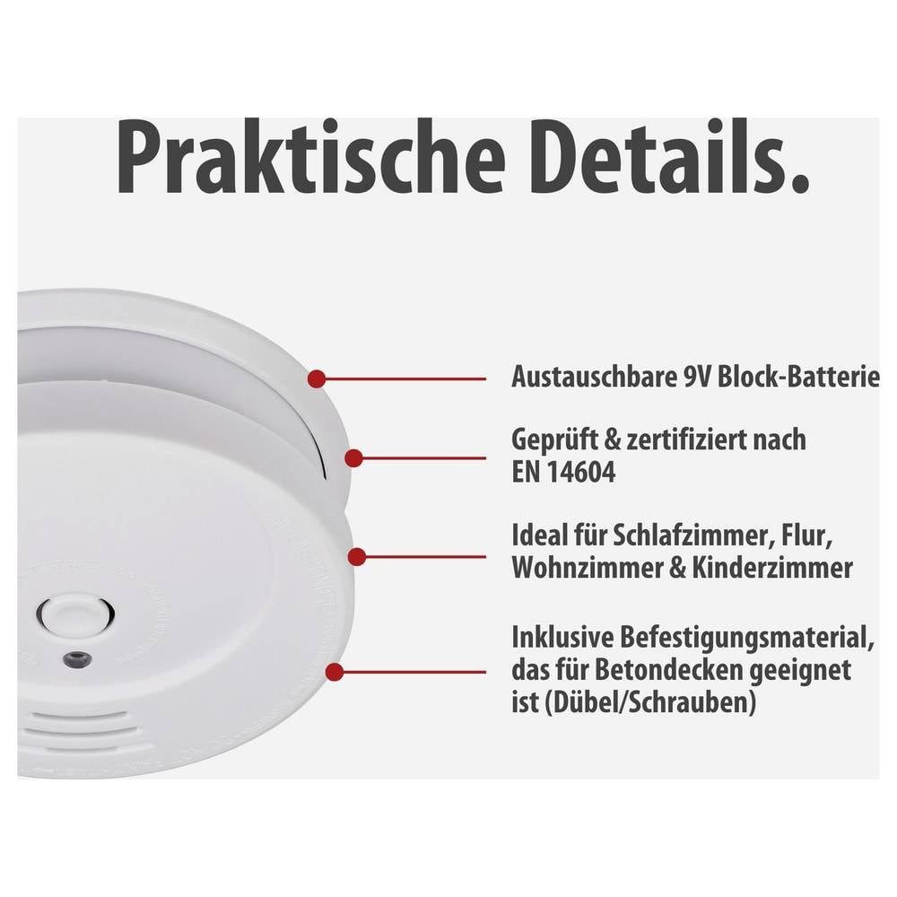 Brennenstuhl Rauchwarnmelder 3er Set 1290080003 Rauchmelder