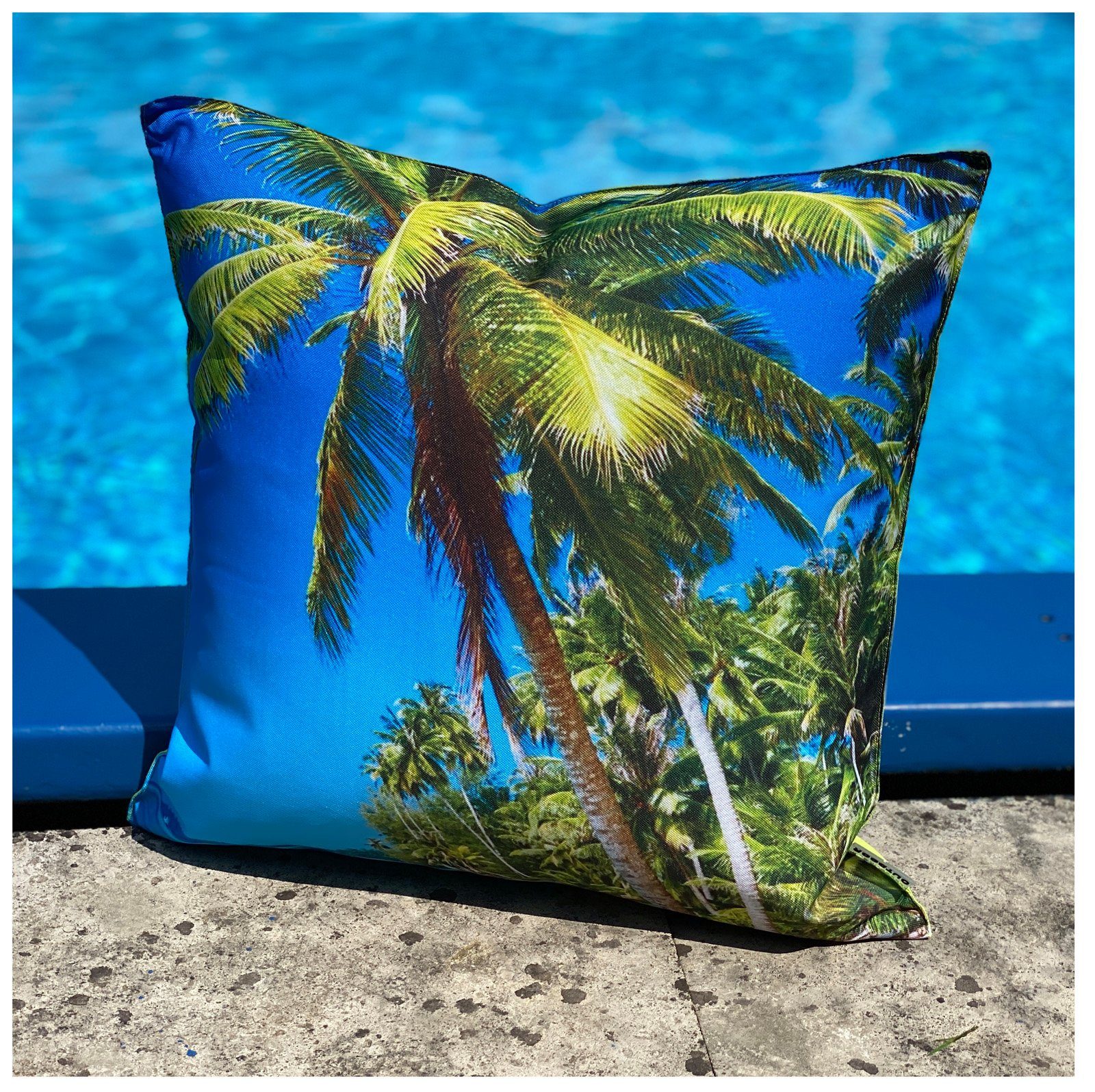 heimtexland Dekokissen Outdoorkissen 45x45 Outdoor Garten Deko Kissen, Lotus Effekt, schmutz- und wasserabweisend, inkl. Füllung