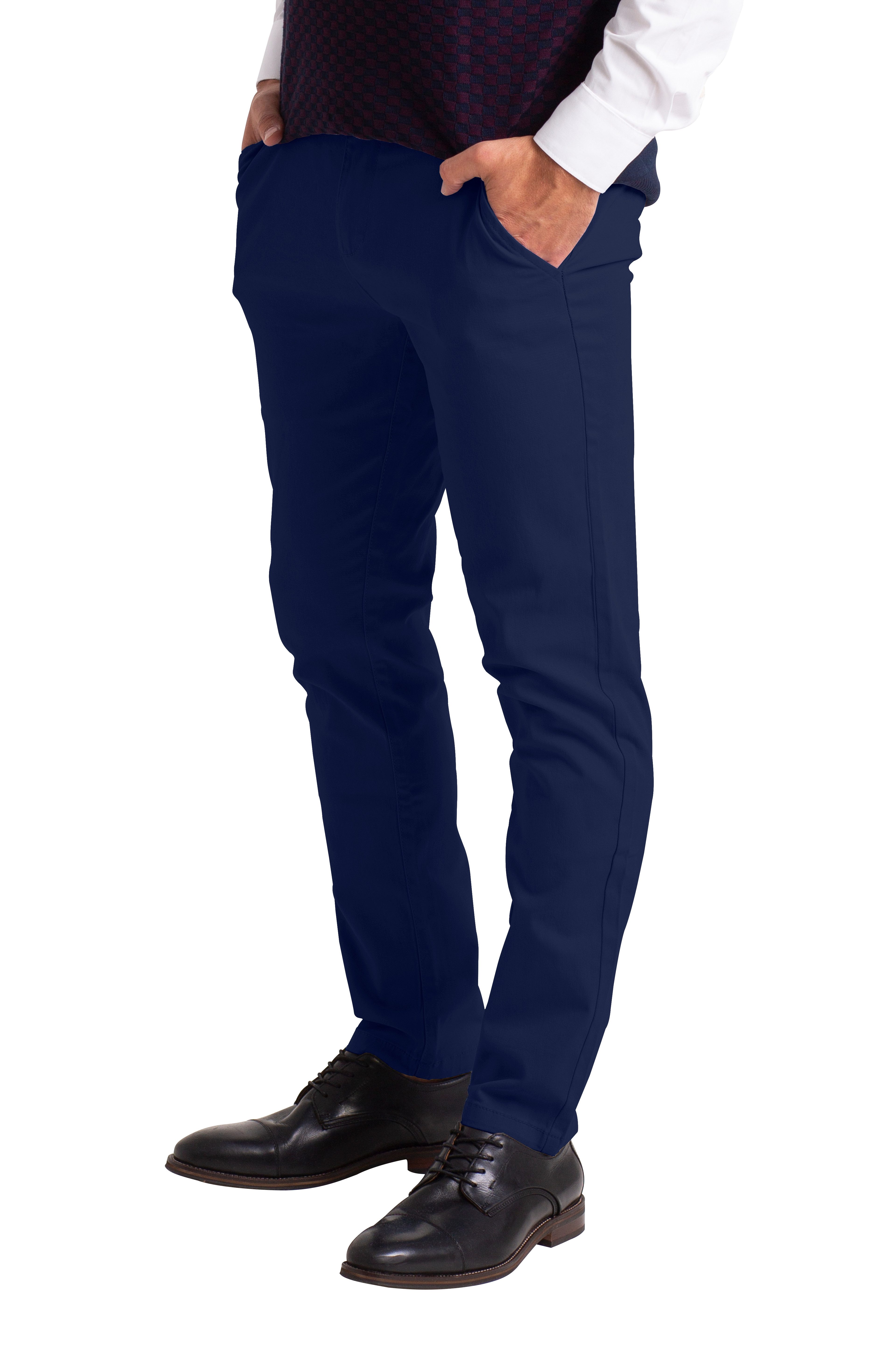 BlauerHafen Chinohose Herren Chinohose Slim Fit Stretch Baumwolle Business Freizeithose