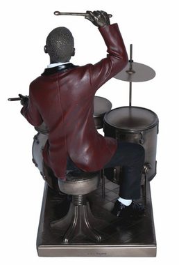 Parastone Dekofigur Deko Figur Jazz Band Schlagzeuger H 27 cm Musiker mit Schlagzeug