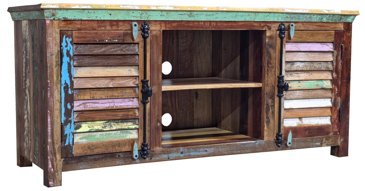 Main Möbel TV-Board TV Board 152x69cm 'Hawkins' recyceltes Altholz mehrfarbig lackiert