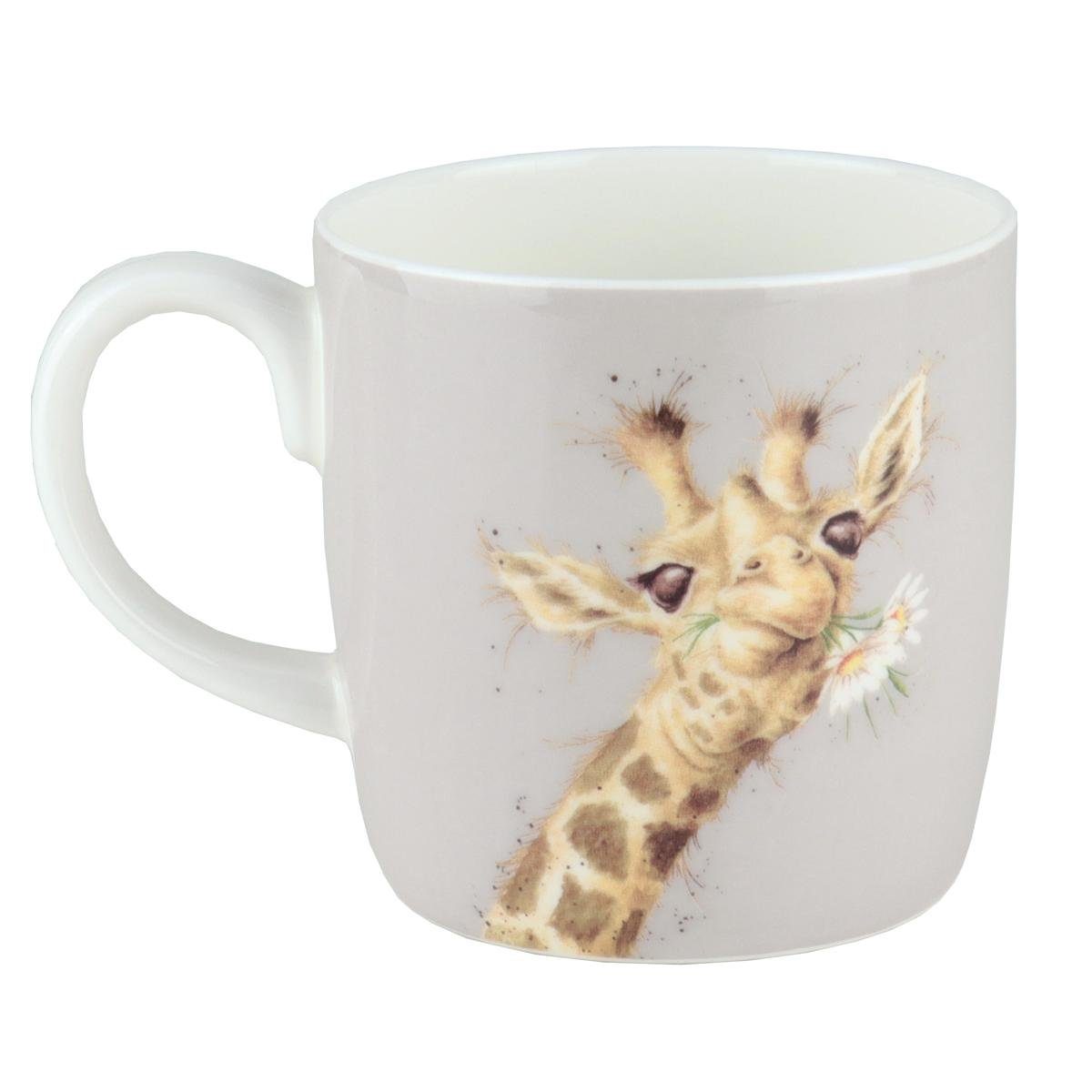 Wrendale Becher Wrendale Designs Porzellan-Becher Giraffe Daisy, ca. 400 ml, Porzellan