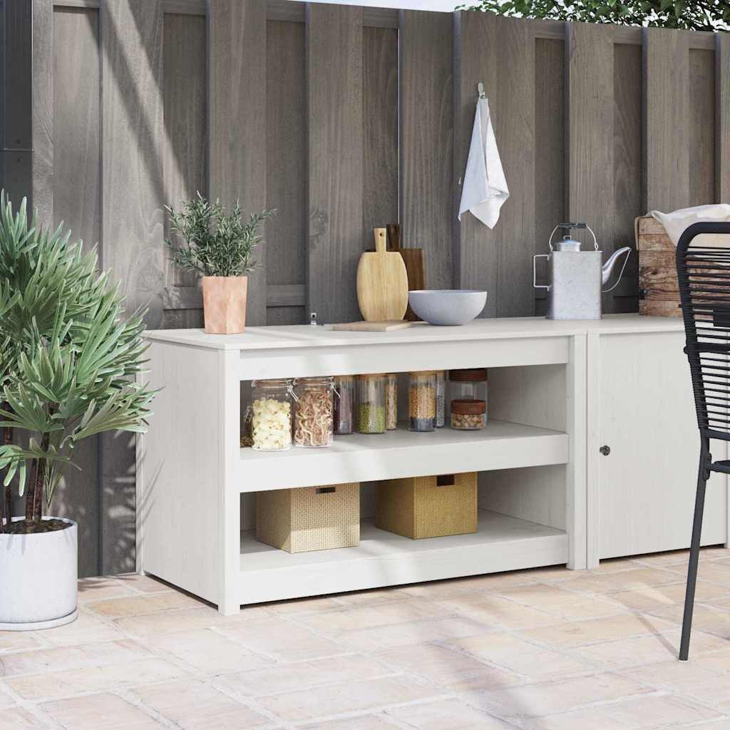 vidaXL Sideboard, Küchenschrank Weiß 106 x 55 x 64 cm Massives Kiefernholz
