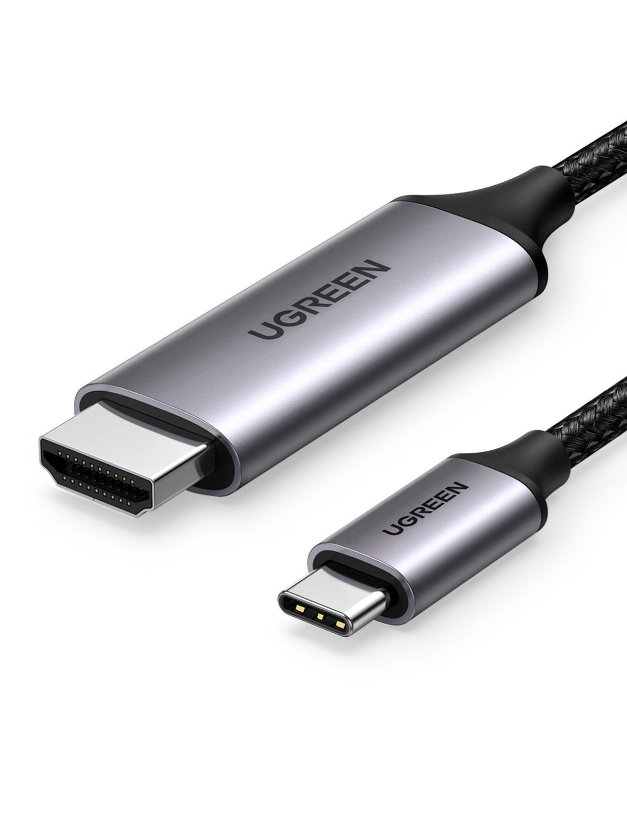 UGREEN Audio- & Video-Adapter USB-C zu HDMI Typ A, 200 cm, USB C auf HDMI  Kabel 4K 60Hz Thunderbolt 3/Typ C auf HDMI Kabel UHD [Geflochten,  Aluminiumlegierung] kompatibel mit MacBook Pro, iPad