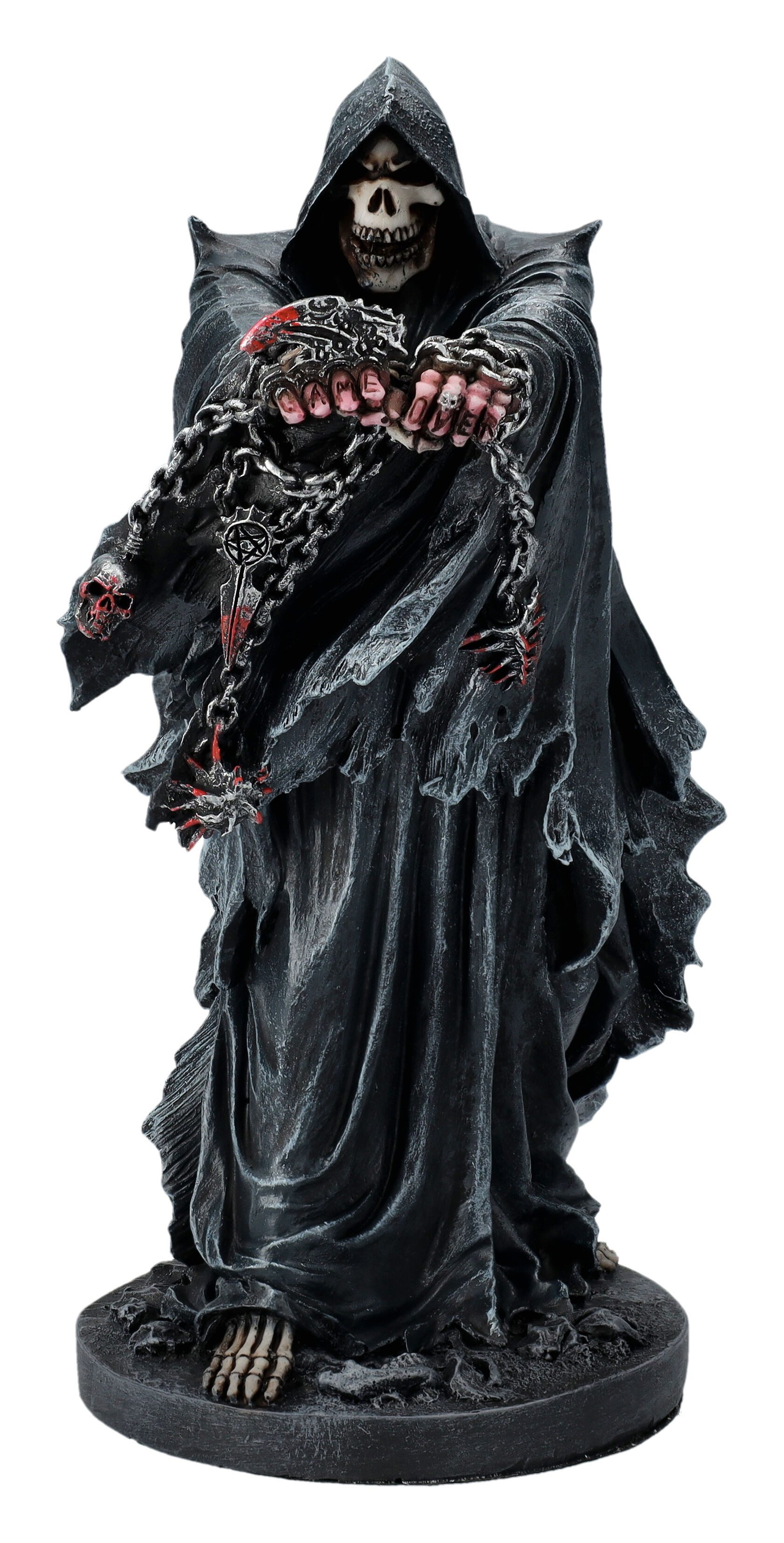 Figuren Shop GmbH Dekofigur Sensenmann Figur - Reaper Game Over - Spiral - Gothic Dekoration Deko