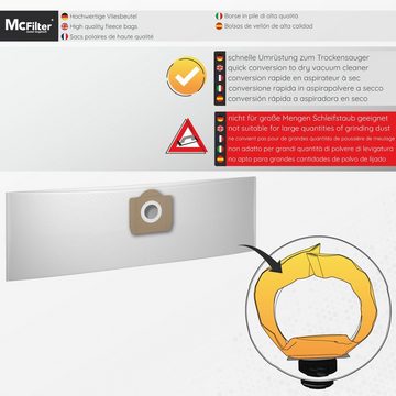 McFilter Staubsaugerbeutel (10 Stück) + 1 Filter, passend für Kärcher A2200, A2201, A2206, A2231, A2236, A2251, A2500, A2504, A2534, A2554, A2654, A2656, A2675 Staubsauger, 11 St., Alternative für 6.959-130.0 (Beutel), 6.414-552.0 (Patronenfilter)