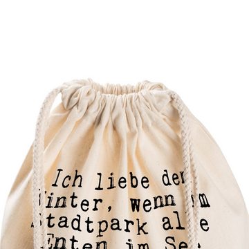 Mr. & Mrs. Panda Sporttasche Ich liebe den Winter,... - Transparent - Geschenk, Weihnachten, Schne (1-tlg)