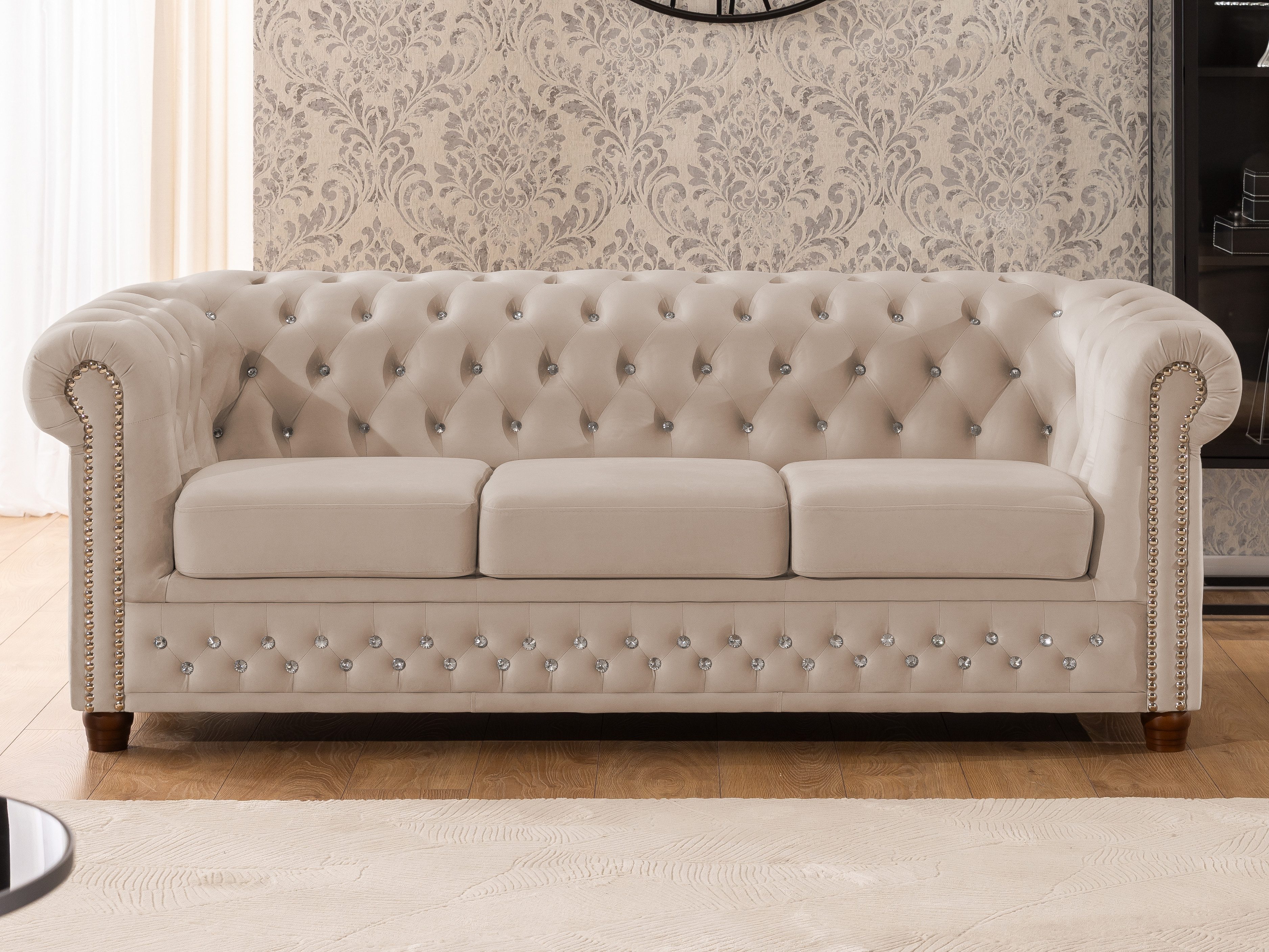 S-Style Möbel Chesterfield-Sofa 3-Sitzer Cleo Blink günstig online kaufen