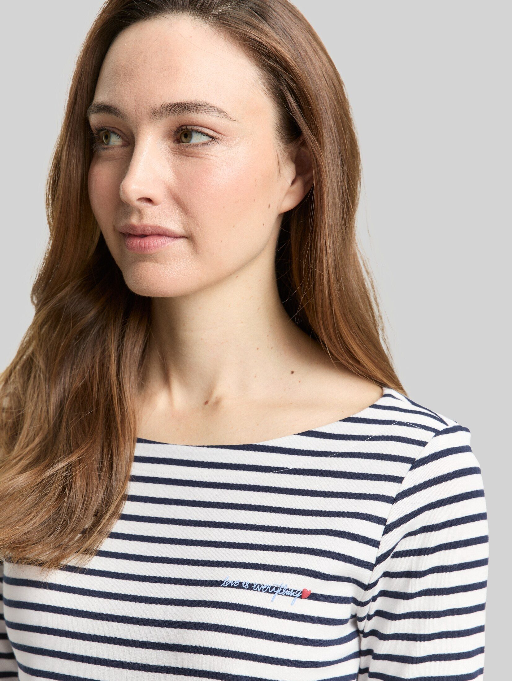 TOM TAILOR 3/4-Arm-Shirt T-Shirt (im Einserpack) Langarmshirt mit Streifenmuster – Bild 4 von 5