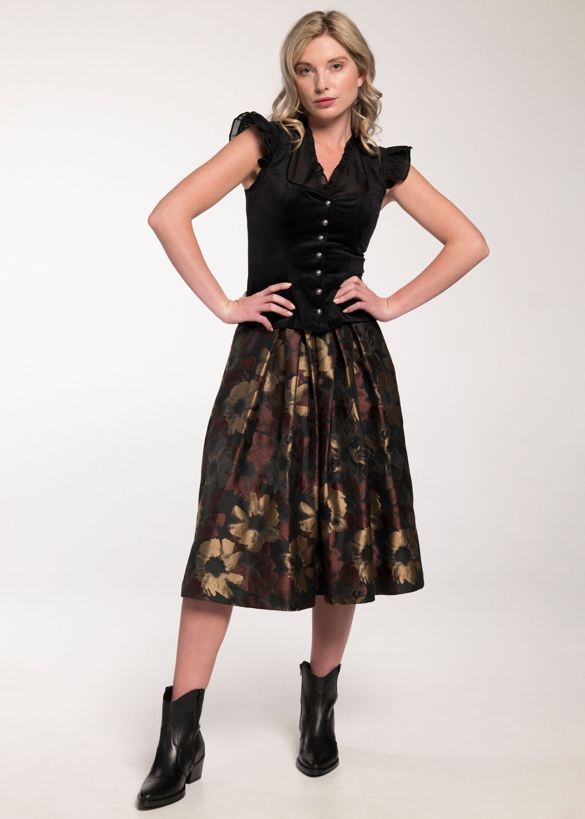 Spieth & Wensky Trachtenrock Gritt (1-tlg) mit Blumenmuster günstig online kaufen