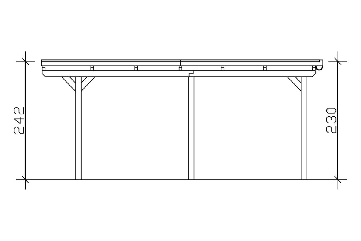 Skanholz Einzelcarport 223 Emsland, cm, cm 404x604 Einfahrtshöhe BxT