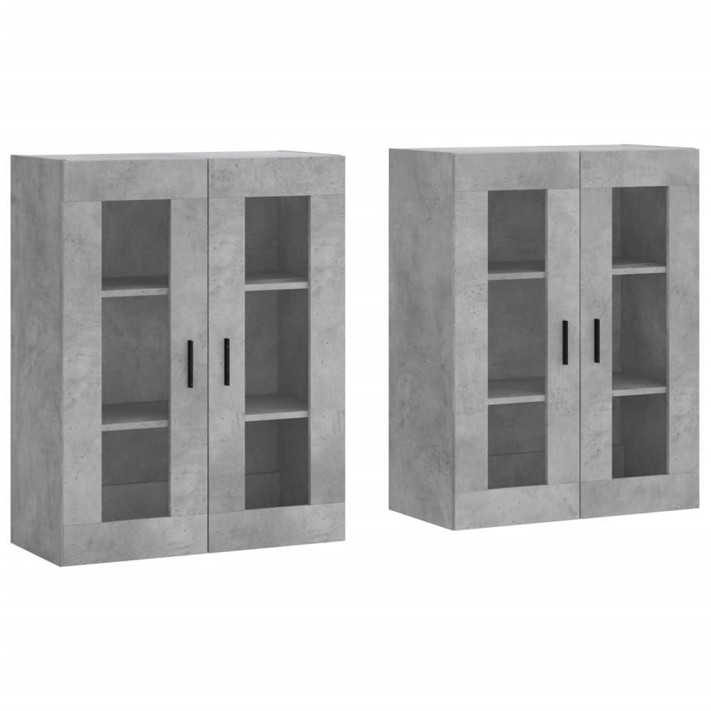 vidaXL Sideboard Wandschränke 2 Stk. Betongrau günstig online kaufen