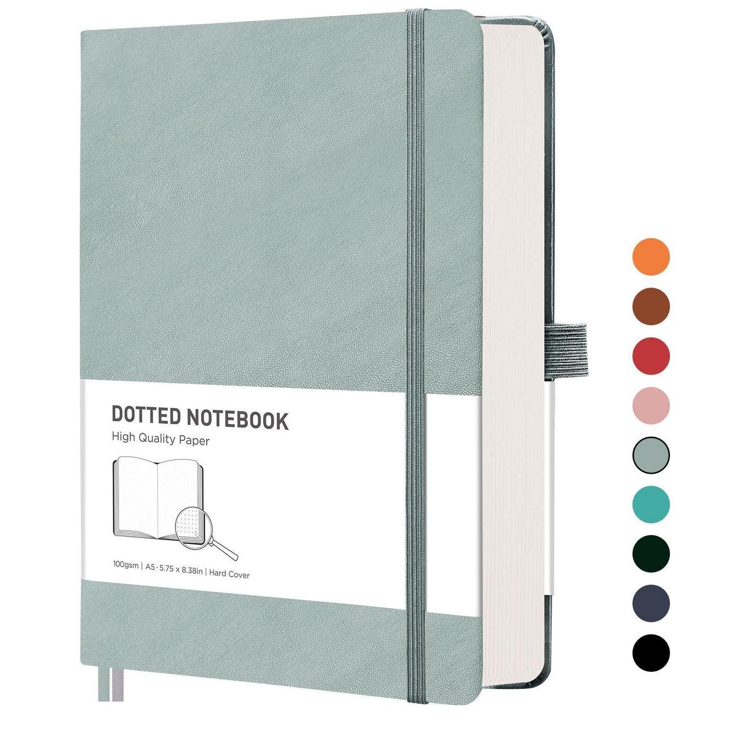 LuxusKollektion Notizbuch A5 Gepunktetes Notizbuch Dotted Hardcover Graublau
