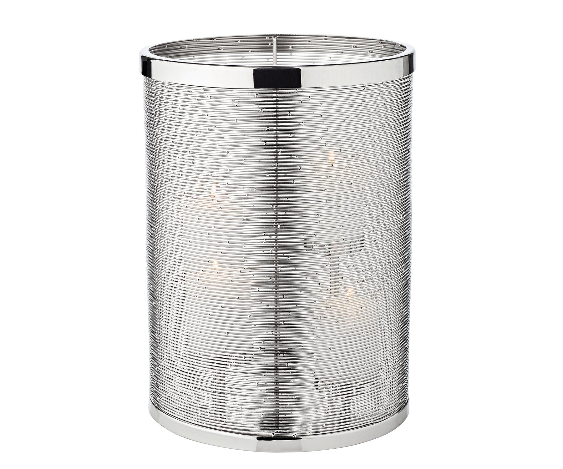 EDZARD Windlicht Hera, Silber-Optik, Glas, Edelstahl, vernickelt, hochglanzpoliert, H 36 cm