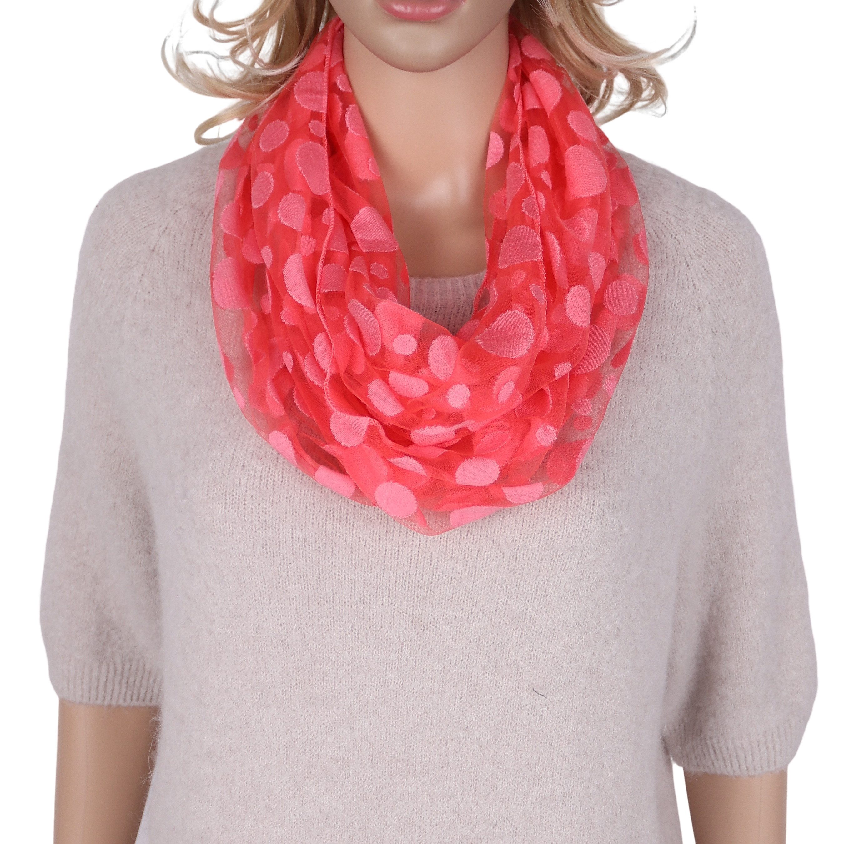Loop Damen Schal Unifarbe HALBTRANSPARENT, Tolle Muster, Schlauchschal