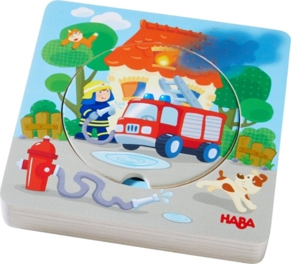 Holzpuzzle Feuerwehr-Einsatz Puzzleteile (Kinderpuzzle), Puzzle Haba