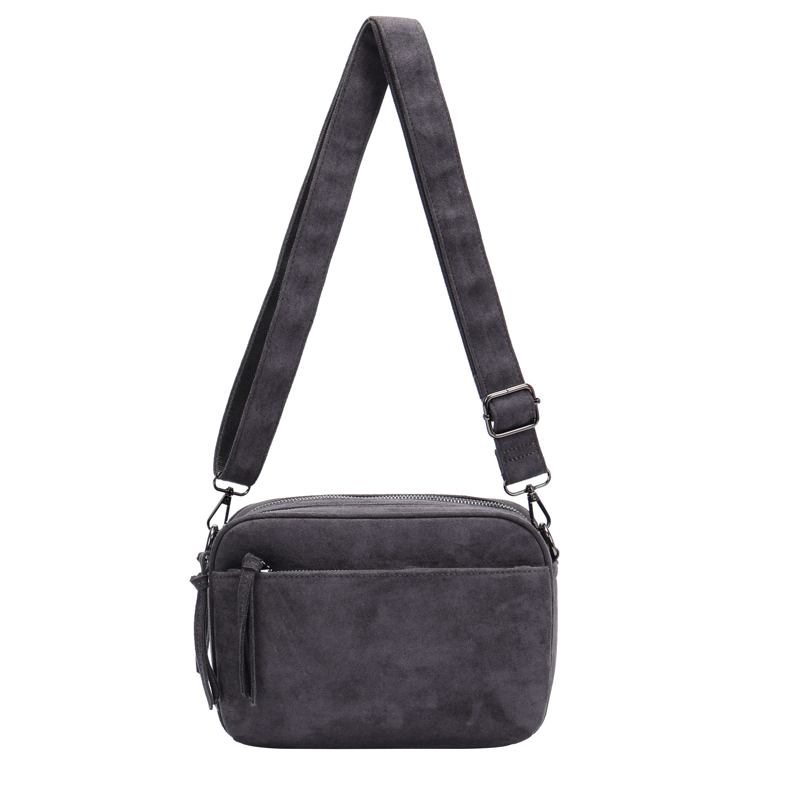 Umhängetasche Damen Schultertasche Wildleder-Optik Polyester Crossbody Bag
