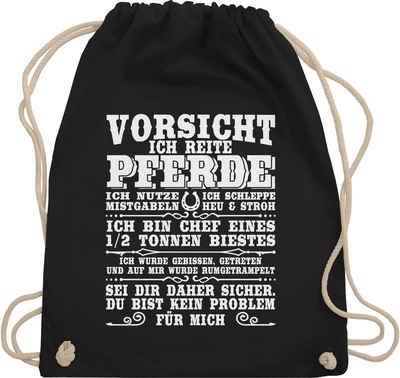 Shirtracer Turnbeutel Vorsicht ich reite Pferde, Pferd