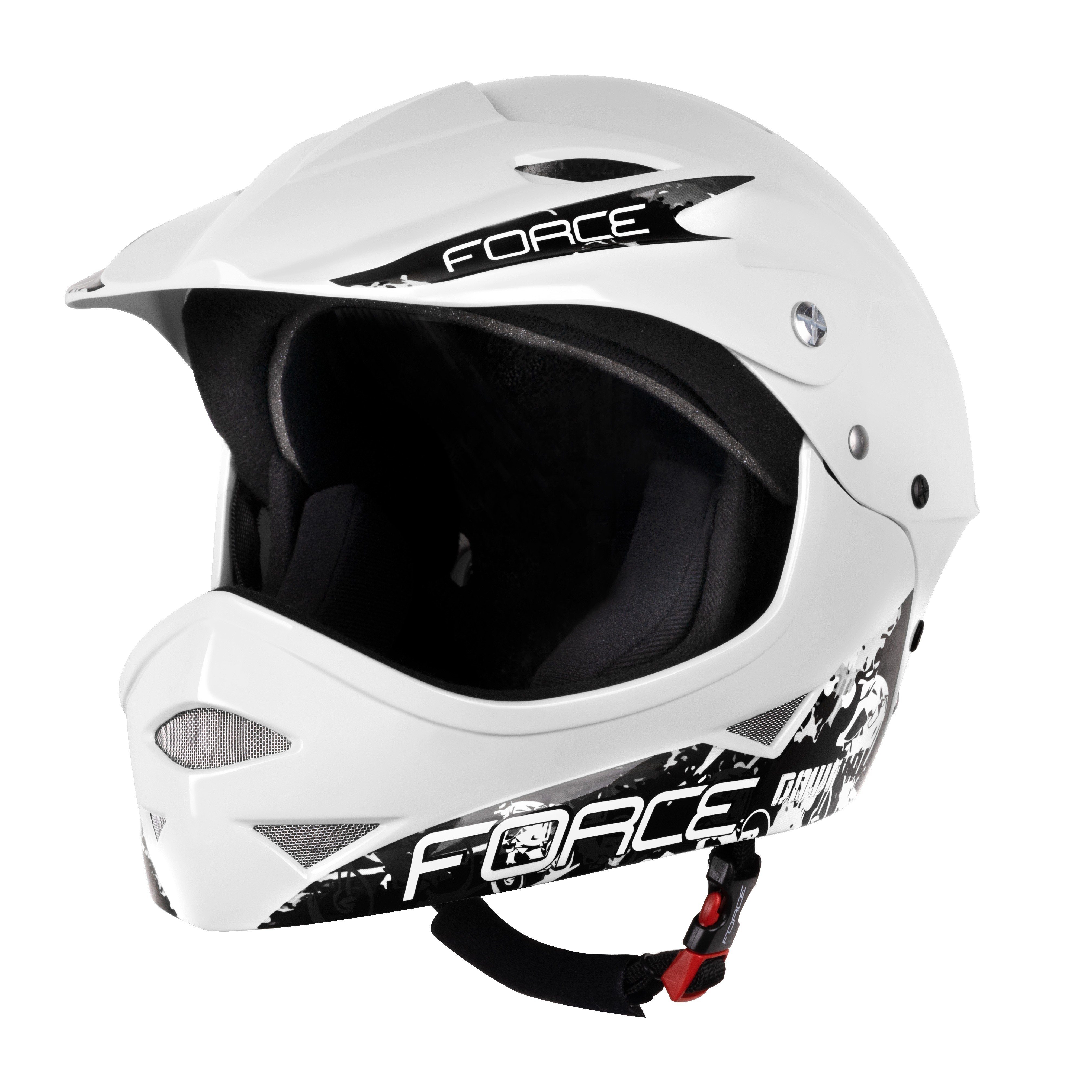 FORCE Fahrradhelm Helm FORCE DOWNHILL glossy white S - M