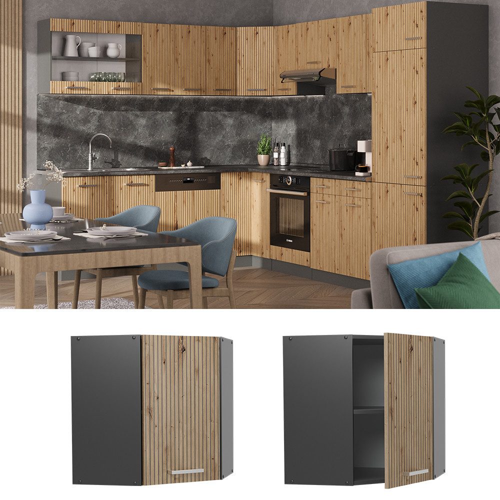 Vicco Eckhängeschrank R-Line, Artisan-Eiche/Anthrazit, 57 cm günstig online kaufen