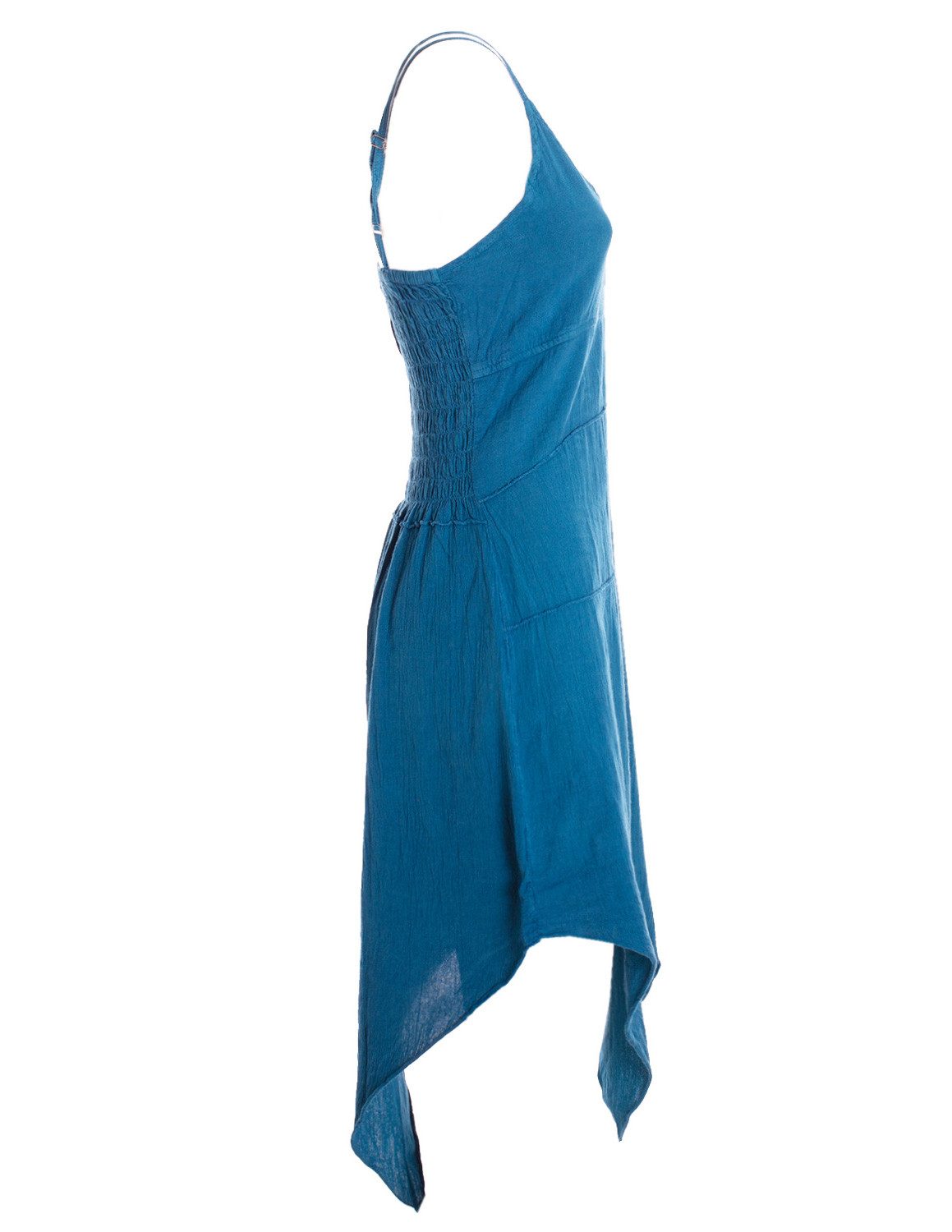 Vishes Zipfelkleid Elfenkleid Damen Asymmetrisch Zipfelsaum Spaghettiträger Boho Alternative Mode, Boho, Hippie, Ethno, Festival