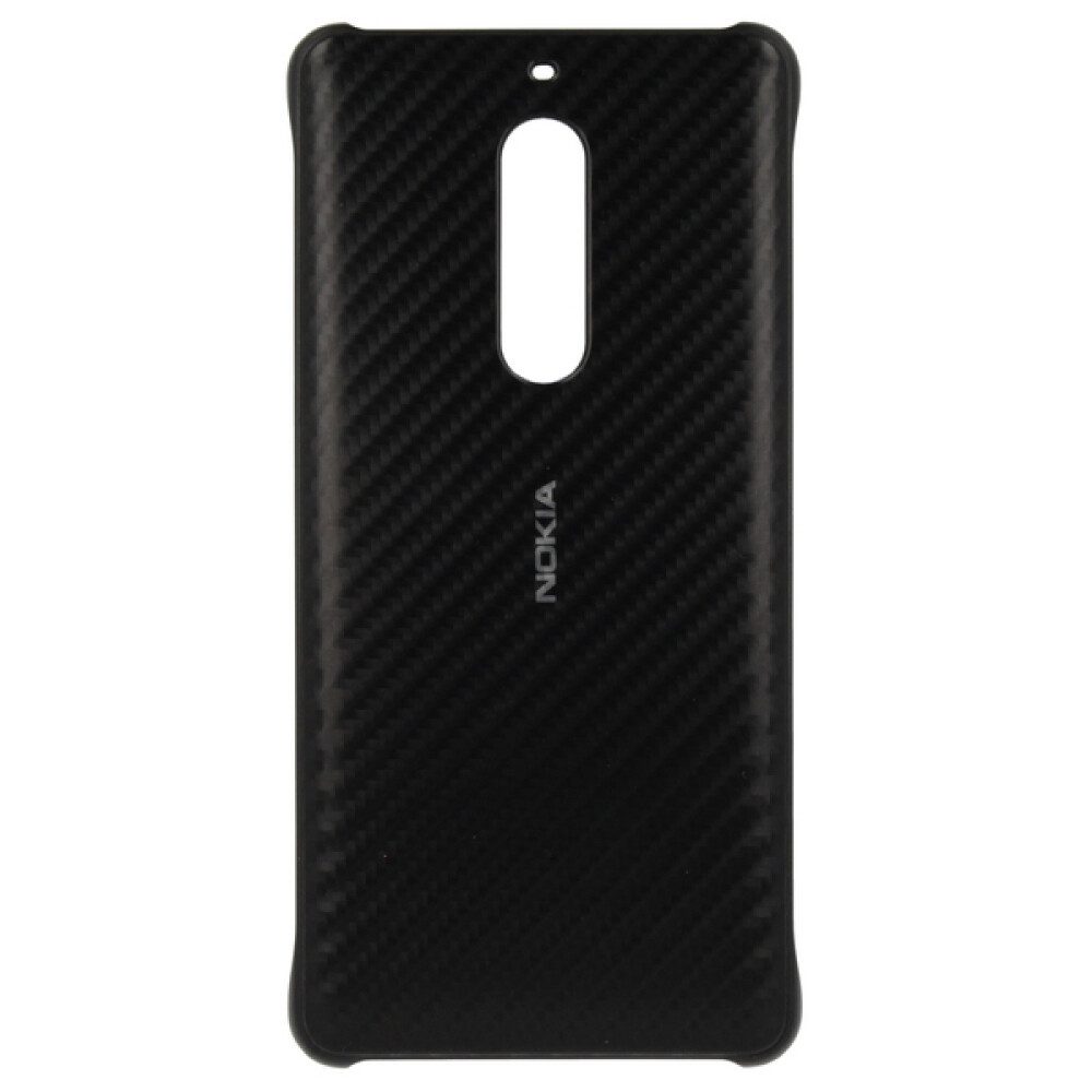 Nokia Handytasche Original Carbonhülle Handyhülle für Nokia 5 Schwarz 1A21M1E00VA (Bumper)